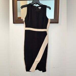 Q + A Los Angeles Ladies Black & Tan mid length Dress Size Medium